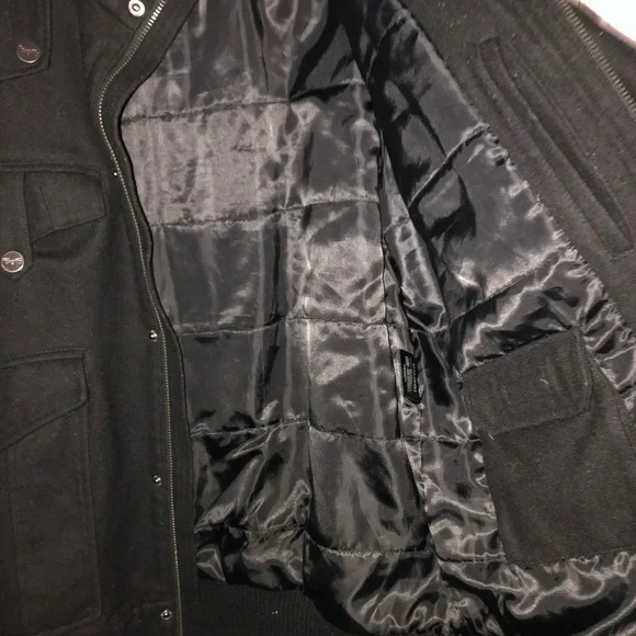 Coogi Men’s Wool Blend Military Cargo Utility Jacket Black Size Large - Picture 7 of 12